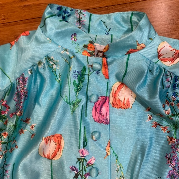 Vintage 70’s Leslie Fay Knits set w/mandarin collar and wide leg pants  volup - Picture 3 of 8